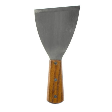 Carbon Handle Scraper Set - Stainless Steel Blade Grill Slant Edge Scraper with Wooden Handle by Super Z Outlet