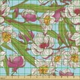 thumbnail image 2 of Floral Sofa Upholstery Fabric by the Yard, Energetic Spring Colors Abstract Drawing Narcissus and Magnolia Flowers, Decorative Fabric for DIY and Home Accents, Multicolor by Ambesonne, 2 of 5