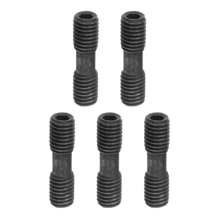 

Uxcell M8x30-1.25 Hex Head Set Screw Double Hole for Turning Tool 5 Pack