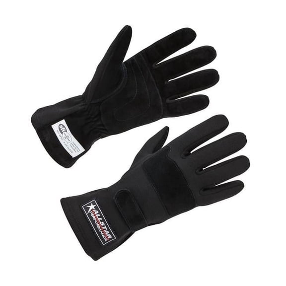 Allstar Performance ALL915014 SFI 3.3-6 Double Layer Racing Gloves, Black - Large