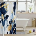 thumbnail image 3 of Blue Gold Shower Curtain for Bathroom Decor Modern Abstract Art Bath Curtain Boho Minimalist Bathroom Accessories with Hooks-72"W x 74"L (Pack of 1), 3 of 7