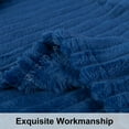 thumbnail image 5 of Ntbay Flannel Fuzzy Soft Warm Cozy Toddler Blanket, Fluffy Warm and Lightweight Reversible Stripes Design Toddler Plush Blanket for Stroller, Crib, Travel, 30" x 40", Navy Blue, 5 of 6