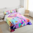 thumbnail image 3 of Feelyou Mermaid Tale Kids Twin Comforter Sets, Kawaii Ocean Princess Bedding Set, 2-Piece, 3 of 8