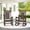 Coffee Brown, variant on KINGYES Outdoor Rocking Chair Set of 2, HDPE Patio Rocking Chair, Heavy Duty Front Porch Rocker, White