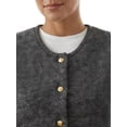 thumbnail image 5 of INSPIRE CHIC Womens Sweater Vest Button Down Sleeveless Round Neck Soft Casual Knitted Tank Top Cardigan Small Gray, 5 of 6