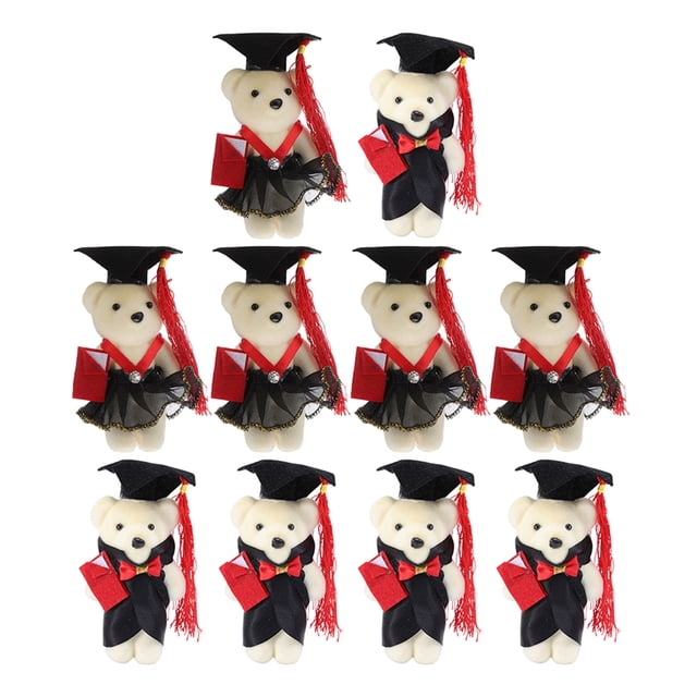 10pcs en pie mini graduación oso dio dy bouquet decoración mini oso muñeca