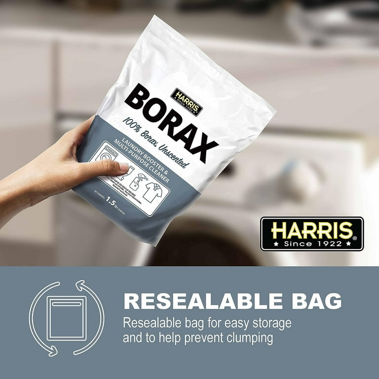 Harris Borax Powder Laundry Booster and Multipurpose Cleaner, 1.5lb  (Unscented)
