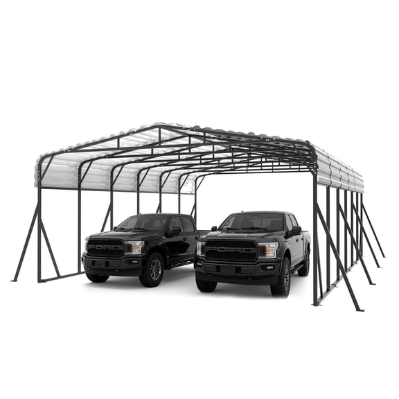 Heavy-Duty Galvanized Steel Carport Canopy, All-Weather Outdoor Vehicle Shelter with Reinforced Frame, Waterproof Cover for Cars, Trucks, SUVs
