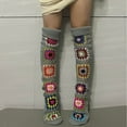 thumbnail image 4 of CUZIBR Cozy Socks For Women Vintage Boho Leg Warmers Bohemian Pattern Stocking Thighs Over The Knee Thick Leggings Fashion Soft Stretch Boots Ocks Breathable Lightweight Footwear,Grey,One Size, 4 of 5