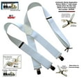 thumbnail image 2 of Holdup Suspender Contractor Series Bakers White 2" Wide X-back Suspenders with silver jumbo no-slip clips, 2 of 4
