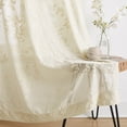 thumbnail image 3 of Exultantex Boho Embroidered Leaf Sheer Curtains, Rod Pocket Style, 54x84 Inch, Ivory, 3 of 6