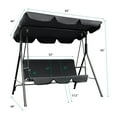 thumbnail image 7 of Lacoo 2-Person Outdoor Porch Swing Chair 3-Seat Patio Hanging Swing Glider with Converting Canopy, Weather Resistant Powder Coated Steel Frame and Removable Cushions for Garden, Backyard, Black, 7 of 7