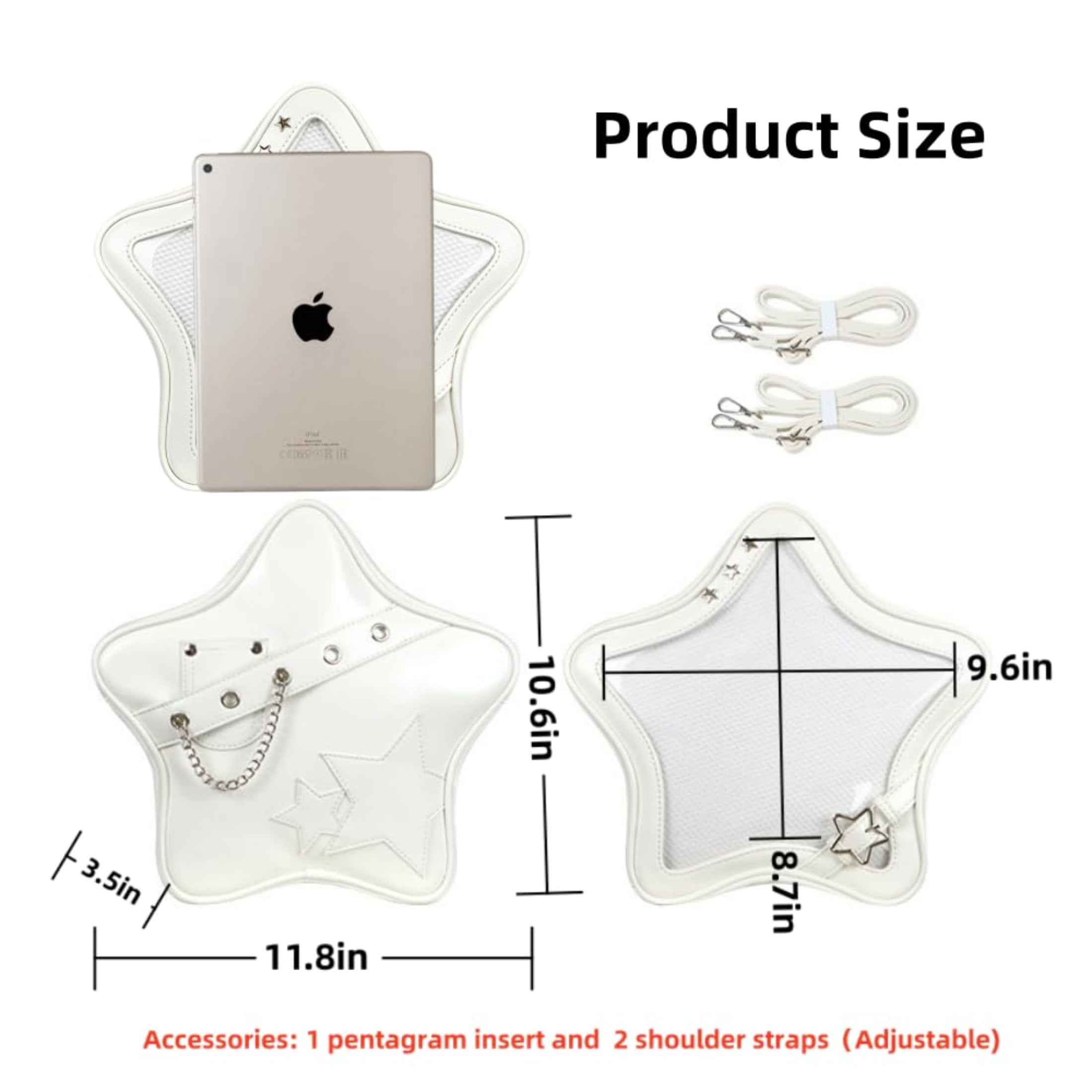 Kawaii Ita Bag Backpack Star Pins Display Crossbody Bag with Insert Y2k Aesthetic Cute Handbag for Anime Comic