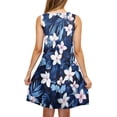 thumbnail image 6 of JTZGDY Dresses for Women Girls Cute Summer Floral Pattern Print Sleeveless Scoop Neck Tank Dress Loose Flowy Beach Sundress with Pockets Navy#02 L, 6 of 8