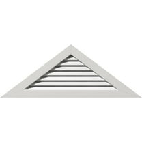 Ekena Millwork 56"W x 28"H Triangle Gable Vent (68 1/8"W x 34"H Frame Size) 12/12 Pitch Functional, PVC Gable Vent with 1" x 4" Flat Trim Frame