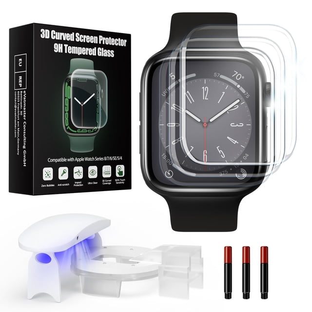 Protector de pantalla de vidrio templado para Apple Watch de 44 mm (paquete de 3)