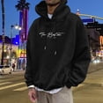 thumbnail image 3 of MHFRRA Sudadera con Capucha y Estampado de Letras para Un Estilo Casual Elegante y Cómodo Sudadera Tipo Jersey para El Día A Día Negro, 3 of 5