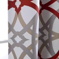 thumbnail image 2 of Driftaway Alexander Tie Up Curtain, Spiral Geo Trellis Pattern Room Darkening/Thermal Insulated Blackout Window Curtain, Adjustable Balloon Curtain For Small Window, Rod Pocket, 45"X63" (Red/Gray), 2 of 6