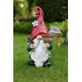 thumbnail image 1 of Gardener Gnome Statue Holding Home Sign Medium Size, 1 of 5