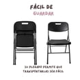 thumbnail image 4 of Set 8 Sillas Plegables Reforzadas 120kg Acero Polietileno Comedor Hogar Eventos Color Negra., 4 of 5
