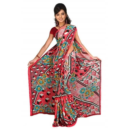 - Avni Georgette Printed Casual Saree Sari Bellydance fabric