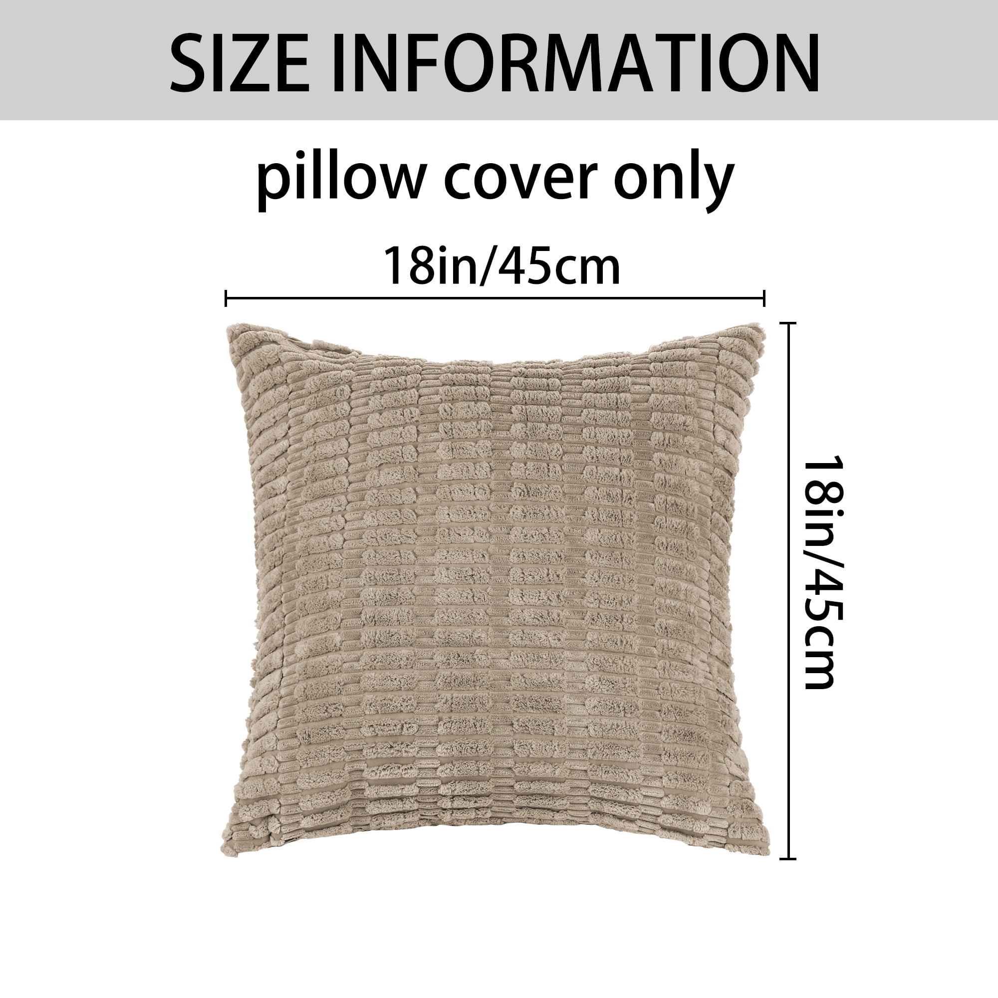 Unique Bargains 4 Pcs Solid Modern Throw Pillow Covers Brown/Grey