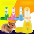 thumbnail image 3 of Botella de agua pequeña para mascotas + tetera de plástico para beber, cuenco de soporte para vajilla, para enfriar conejos, chinchillas y erizos, 2 en 1, 3 of 5