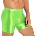 thumbnail image 3 of MSemis Men's Swim Trunks Elastic Nylon Underwear High Waist Swim Shorts Swimming Trunk Fluorescent Green L, 3 of 5