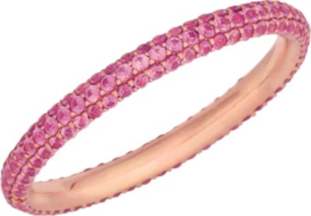 Pink Sapphire Eternity Band in 14k Rose Gold Size 6 by Bonyak Jewelry