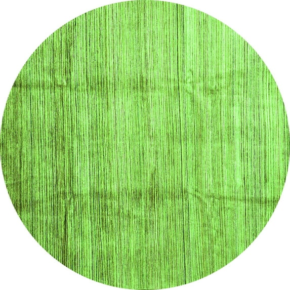 Ahgly Company Indoor Round Abstract Green Contemporary Area Rugs, 3' Round