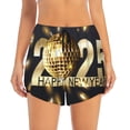 thumbnail image 4 of Lsque 2025 New Year 3 Printed Women's Running Shorts with Liner Pockets,Elastic Quick Dry Workout Athletic Gym Yoga Shorts,Womens High Waist Shorts-, 4 of 9