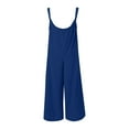 thumbnail image 4 of GaThRRgYP Women's Plus Size Trousers,Women's Casual Sleeveless Loose Straps Solid High Waist Wide Leg Jumpsuit Rompers with Pocket, 4 of 5