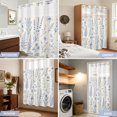 thumbnail image 6 of No Hook Shower Curtain, Country Blue Floral Shower Curtains for Bathroom with See Through Top Window, Vintage Wildflower Pastoral Plants Waterproof & Washable Bath Curtain Stand Up Stall 36"x72", 6 of 6