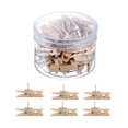 thumbnail image 3 of KAKOWELY Push Pin Clips 50pcs Wooden Thumbtacks Multipurpose Pushpin Clips Photo Clips for Home1.38"X0.28"X0.2", 3 of 4