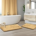 thumbnail image 2 of Nestl Set of 2 Absorbent Memory Foam Bath Mat Set Bathroom Rugs, Gold, Large Size 20"x32" Small Size 17”x24”, 2 of 8