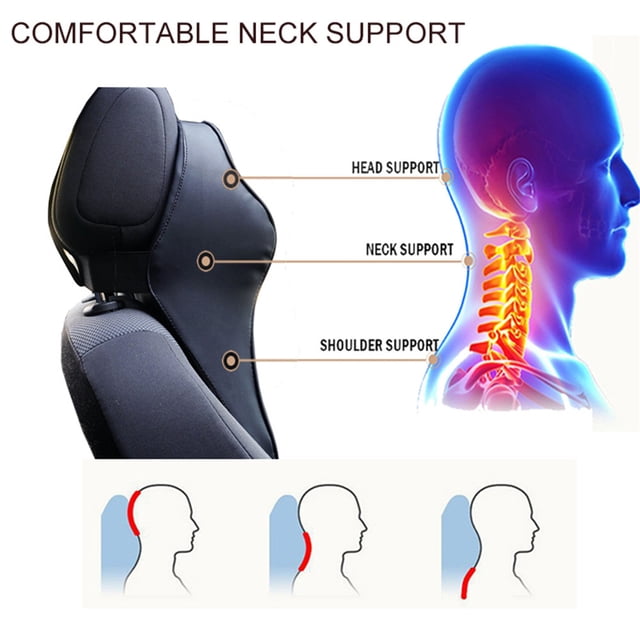 Car Headrest Neck Rest Cushion Neck Pillow With Breathable Removable Cover For Driver Passenger