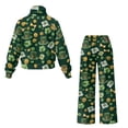 thumbnail image 5 of Xoenoiee Green Shamrock Hat Coin Bow Heart Print Sweatsuits for Women St. Patrick's Day 2-Piece Tracksuit Set Includes Jogger and Matching Pullover Sweatshirt for Sport Workout, L, 5 of 7