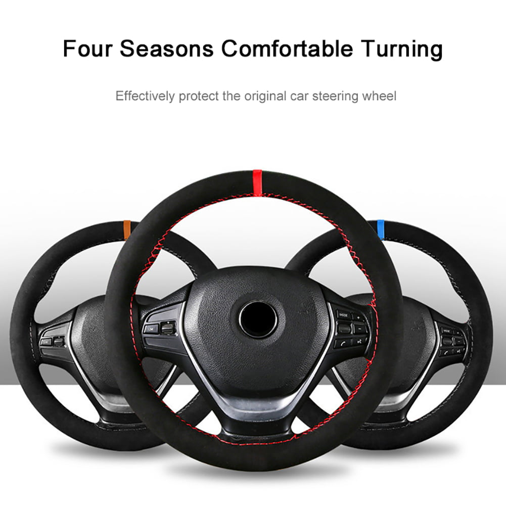Details about   Universal Real Leather DIY Car Steering Wheel Cover Auto Protection Needle 38cm
