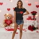 thumbnail image 3 of TaTaai Women's Love Theme T-Shirt, Sweet Valentine's Day Apparel, Cozy Everyday Round Neck Blouse Gift, 3 of 6