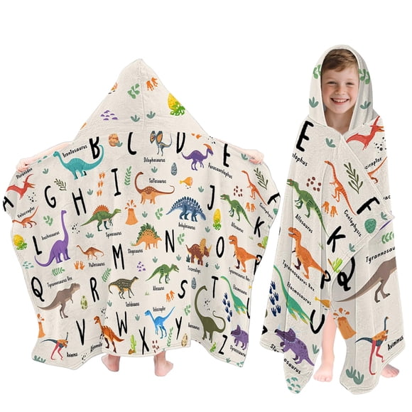 Toalla infantil con capucha Fiwbnasz Dinosaur, 76 x 127 cm, secado rápido