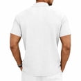 thumbnail image 5 of Men's Short Sleeve Jacquard Cable Knit Golf Shirt Business Casual Old Money Vintage Textured Top Classic Collar 3 Button Placket Regular Fit Summer Beach Soft Tops, 5 of 8