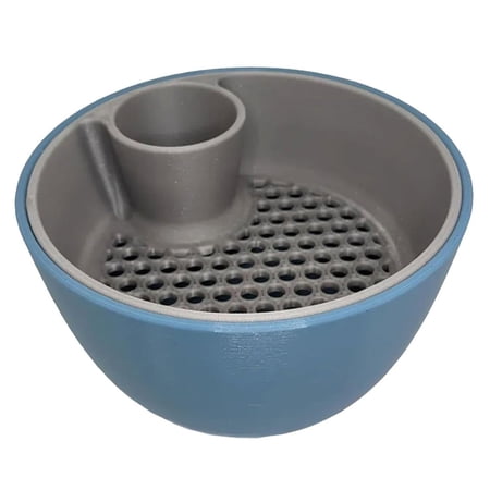 3D Printed Nut and Seed Bowl with Built In Shell Compartment 2 in 1 Snack Organizer Grey