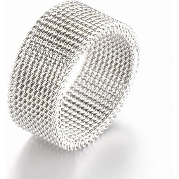2 Anillos lisos para nudillos, resistentes, para mujer. Ideales para aniversarios y cumpleaños. Un regalo moderno. Acero inoxidable. Talla 7 (17 mm).