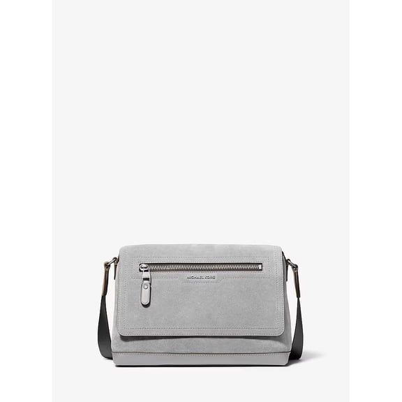 Michael Kors Hudson small suede messenger bag - Quarry Grey
