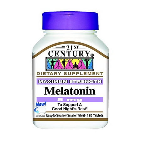 21St Century Melatonin 5Mg Maximum Strength Tablets - 120 Ea, 6 Pack