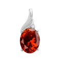 thumbnail image 2 of Mauli Jewels Engagement Necklace for Women 2.00 Carat Oval Shaped Garnet and Diamond Pendant 4-prong 10K White Gold|Silver Chain, 2 of 4