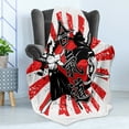 thumbnail image 4 of Japanese Soft Flannel Fleece Blanket, Crossed Samurai Hieroglyph Background 2 Ronin Aikido Eastern Fight Style, Cozy Plush for Indoor and Outdoor Use, 70" x 90", Orange Black White, by Ambesonne, 4 of 5