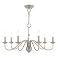 thumbnail image 1 of Livex Windsor 28" 7-Light Brushed Nickel Candle Chandelier Ceiling Light, 1 of 2