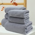 thumbnail image 6 of 6 PC Luxury Cotton Bath & Face Towel Set - Ultra Soft Quick Dry Spa Towels, Hotel Style Absorbent Towels for Bathroom, Gym, Pool - Blue/Gray/Purple, 6 of 6