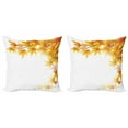 thumbnail image 1 of Ambesonne Autumn Throw Pillow Cover 2 Pack, Maple Leaf Branches, 16", Yellow Orange and Brown, 1 of 2